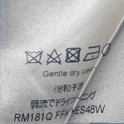 Pre Owned Louis Vuitton Blue Logo Jacquard Cotton Regular Fit Shirt M