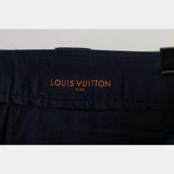 Pre Owned Louis Vuitton Blue Cotton Long Pants FR Waist Men 44