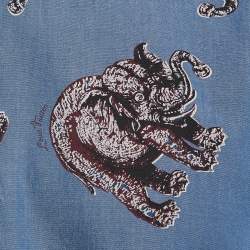 Louis Vuitton Blue Elephant Print Cotton Shirt M