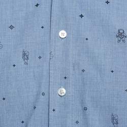 Louis Vuitton Blue Printed Cotton Regular Fit Shirt M