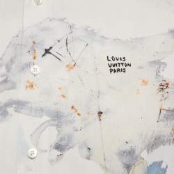Louis Vuitton White Paint Splatter Print Cotton Regular Fit Shirt M