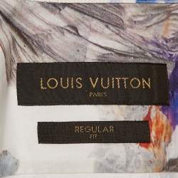 Louis Vuitton White Paint Splatter Print Cotton Regular Fit Shirt M