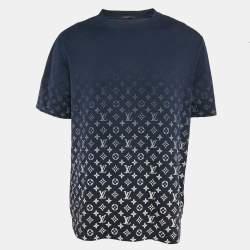Louis Vuitton Navy Blue Monogram Gradient Cotton Jersey T-Shirt XXL