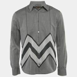 Louis Vuitton Grey Printed Cotton Karakoram Shirt M