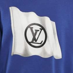 Pre Owned Louis Vuitton Blue Flag Print Cotton Blend Sweatshirt XXL