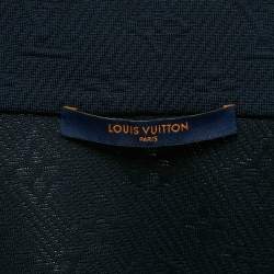 Louis Vuitton Navy Blue Logo Jacquard Knit Zip-Up Jacket XXL