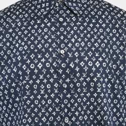 Louis Vuitton Blue Monogram Cotton Regular Fit Shirt XXL