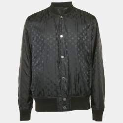 Louis Vuitton Black Leather Reversible Button Front Jacket XL