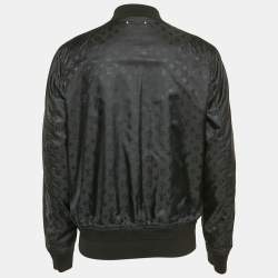 Louis Vuitton Black Leather Reversible Button Front Jacket XL