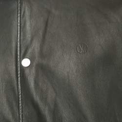 Louis Vuitton Black Leather Reversible Button Front Jacket XL