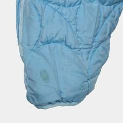 Louis Vuitton Blue Monogram Quilted Crepe Zip-Up Jacket S