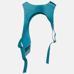 Pre Owned Louis Vuitton Lake Blue Leather Tactical Plain Rainbow Vest S