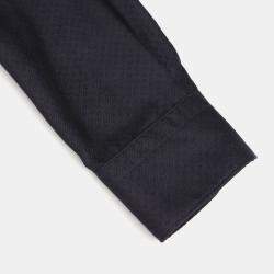 Louis Vuitton Navy Silk Evening Regular Long Sleeve Shirt Size 39