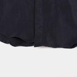 Louis Vuitton Navy Silk Evening Regular Long Sleeve Shirt Size 39
