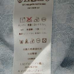 Louis Vuitton Blue Damier Ebene Print Cotton Button Front Shirt S