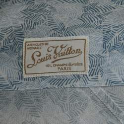 Louis Vuitton Blue Damier Ebene Print Cotton Button Front Shirt S