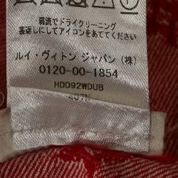 Louis Vuitton x Supreme Red Monogram Denim Baseball Shirt M