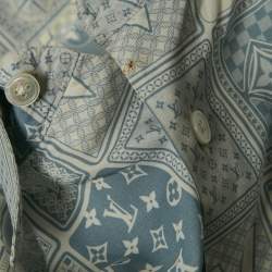 Louis Vuitton Blue LV Monogram Cards Print Cotton Short-Sleeve Shirt L