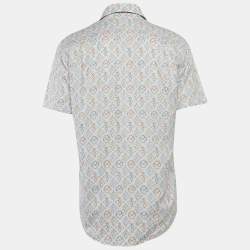 Louis Vuitton White Monogram Jacquard Short-Sleeve Shirt M
