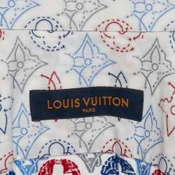 Louis Vuitton White Monogram Jacquard Short-Sleeve Shirt M