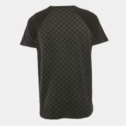 مملوكة مسبقًا Louis Vuitton Black Damier Print Jersey Raglan Sleeve T-Shirt L