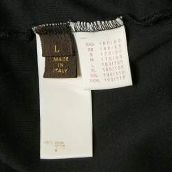 مملوكة مسبقًا Louis Vuitton Black Damier Print Jersey Raglan Sleeve T-Shirt L