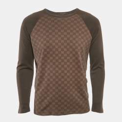 Louis Vuitton Brown Damier Ebene Print Jersey Long Raglan Sleeve T-Shirt M