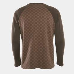 Louis Vuitton Brown Damier Ebene Print Jersey Long Raglan Sleeve T-Shirt M
