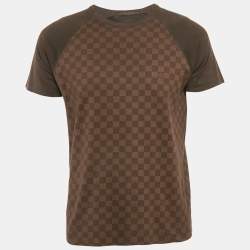 Louis Vuitton Brown Damier Print Jersey Raglan Sleeve T-Shirt M