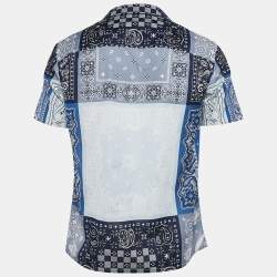 Louis Vuitton Blue Bandana Print Cotton Short-Sleeve Shirt S
