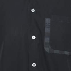 مملوكة مسبقًا Louis Vuitton Black Cotton Damier Graphite Pocket Short-Sleeve Shirt M