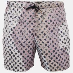 Louis Vuitton Pink Monogram Print Synthetic Swim Shorts M