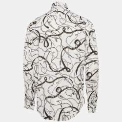Louis Vuitton White Chain and Belt Print Crepe Shirt M