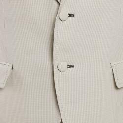 Louis Vuitton Beige Patterned Cotton Single Breasted Blazer L