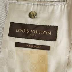 Louis Vuitton Beige Patterned Cotton Single Breasted Blazer L