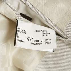 Louis Vuitton Beige Patterned Cotton Single Breasted Blazer L