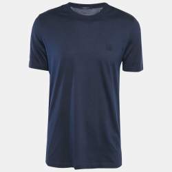 Louis Vuitton Navy Blue Jersey Crewneck T-Shirt L