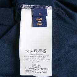 Louis Vuitton Navy Blue Jersey Crewneck T-Shirt L