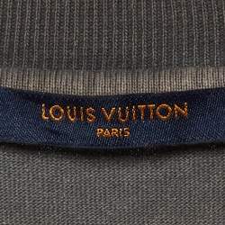 Pre Owned Louis Vuitton Charcoal Grey Cotton Crew Neck T-Shirt M