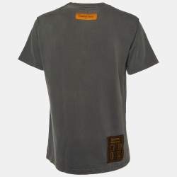 Pre Owned Louis Vuitton Charcoal Grey Cotton Crew Neck T-Shirt M
