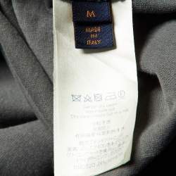 Pre Owned Louis Vuitton Charcoal Grey Cotton Crew Neck T-Shirt M
