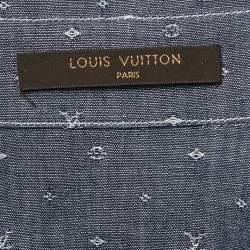Louis Vuitton Blue Monogram Dobby Denim Button Front Shirt M