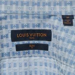 Louis Vuitton Blue Checkered Monogram Dobby Cotton Button Front Shirt M