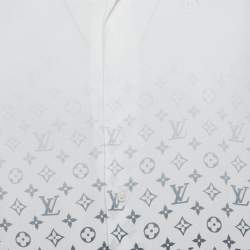 Louis Vuitton White Gradient Monogram Crepe Short Sleeve Shirt M