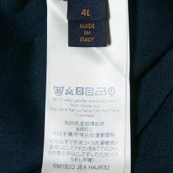 Louis Vuitton Navy Blue Cotton Pique Polo T-Shirt 4XL