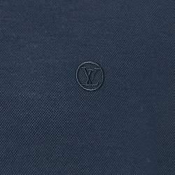 Louis Vuitton Navy Blue Cotton Pique Polo T-Shirt 4XL
