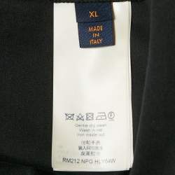 Louis Vuitton Black Cotton Logo Embossed Crew Neck T-Shirt XL