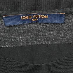Louis Vuitton Black Cotton Logo Embossed Crew Neck T-Shirt XL