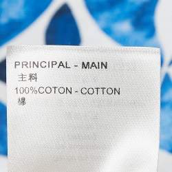 Louis Vuitton Blue Mix Monogram Print Cotton Crew Neck T-Shirt S