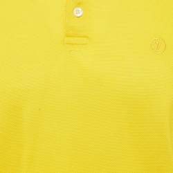 Louis Vuitton Yellow Pique Cotton Polo T-Shirt M